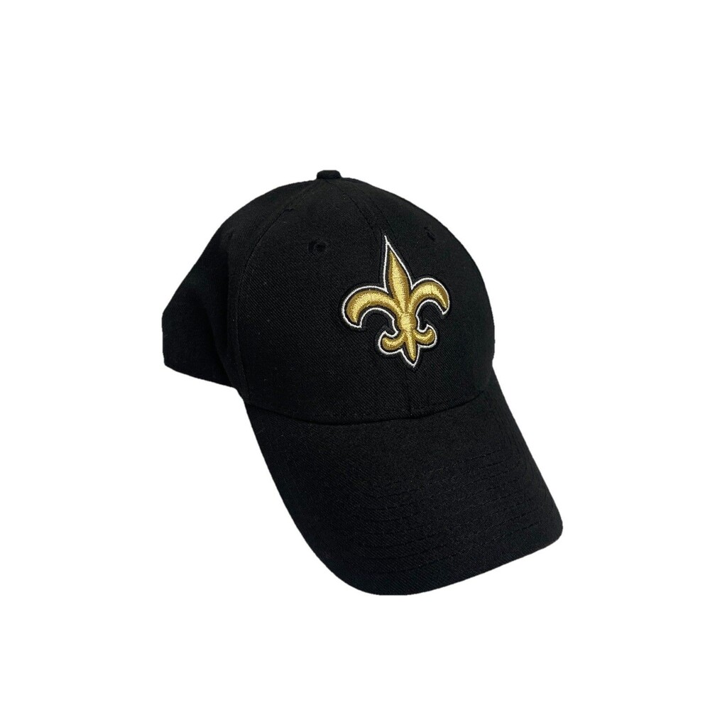 NFL new Orleans Saints Black Adjustable Hat Cap New Era Embroidered